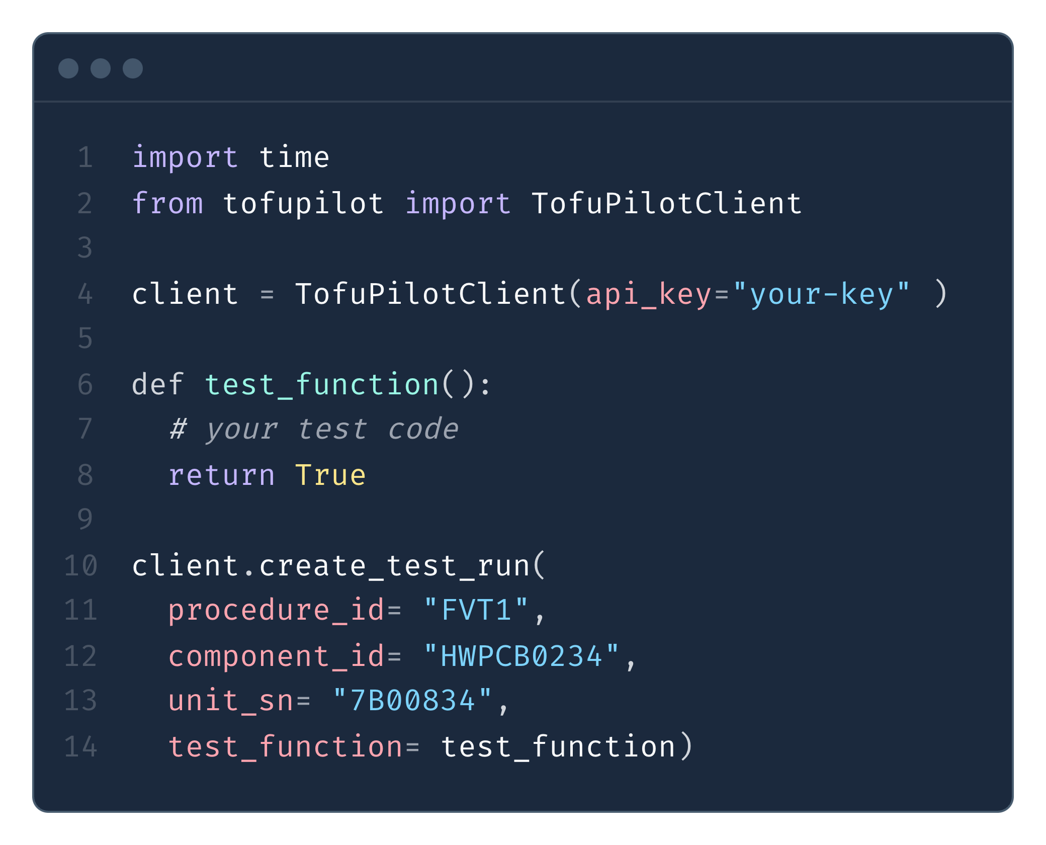 REST API and Python SDK for Hardware Testing