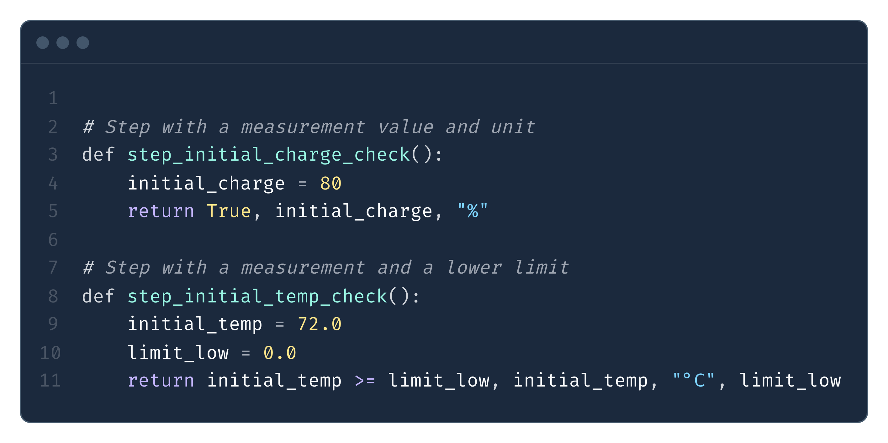 Test Steps and Open-Source Python Client